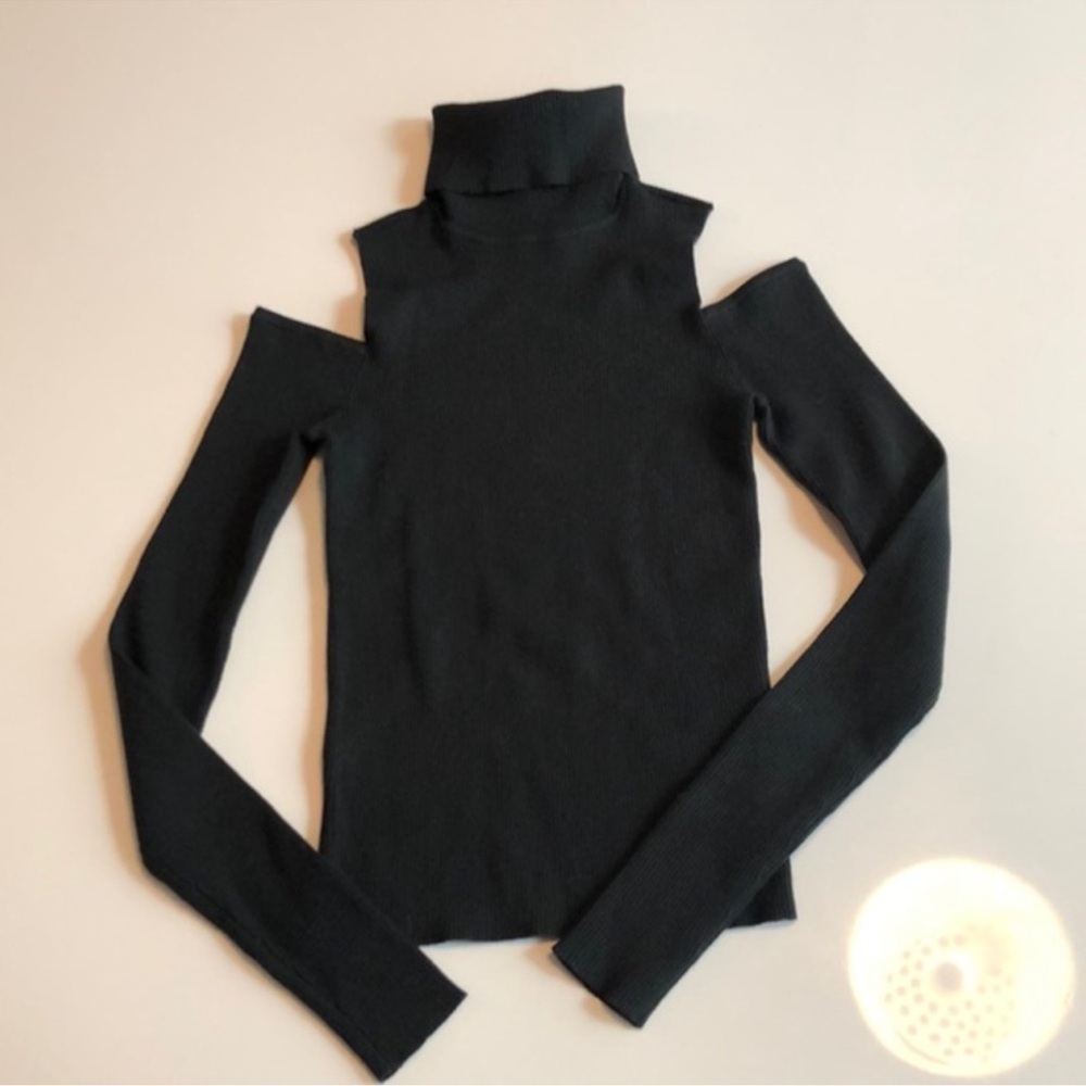 A.L.C Black Turtleneck Cut-Out Sweater